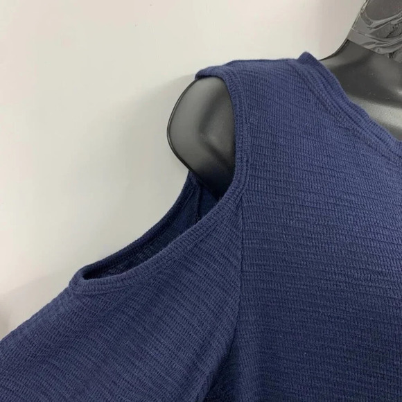 Anthropologie Sol Angeles‎ Women's Cold Shoulder Navy Long Sleeve Dress Size M - Picture 3 of 11